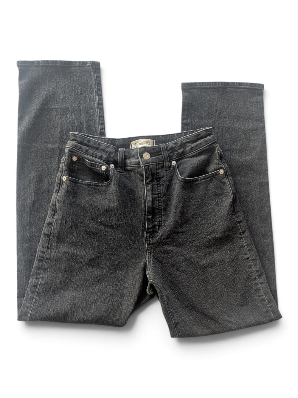 Madewell Curvy '90s Straight Jeans in Washed Black (Size 27)